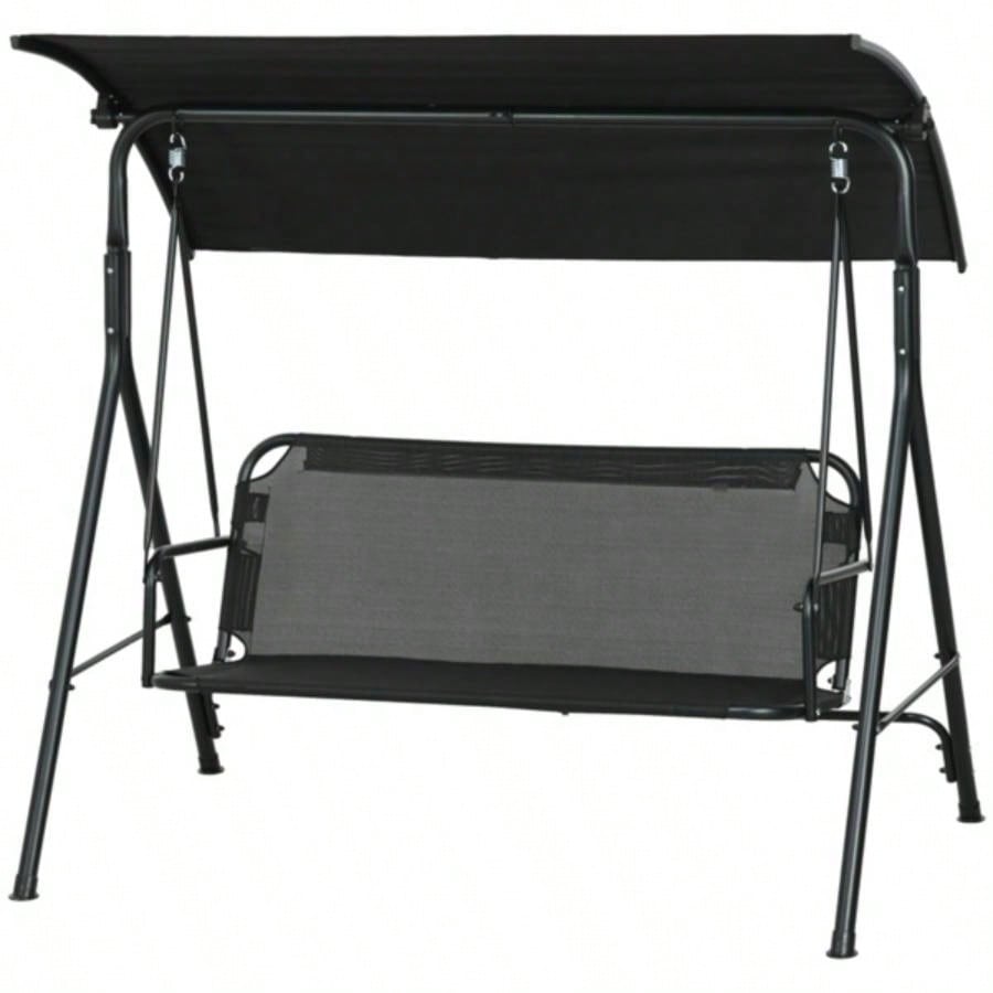 3 - Outdoor Patio Swing Chair - Black Prohibited by