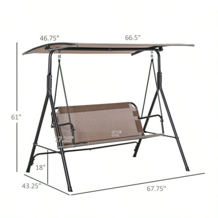 2 - Outdoor Patio Swing Chair - Brown Prohibited by