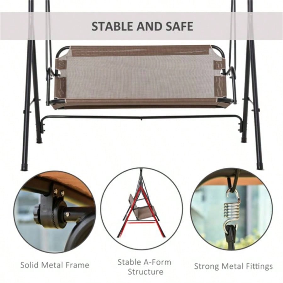 2 - Outdoor Patio Swing Chair - Brown Prohibited by