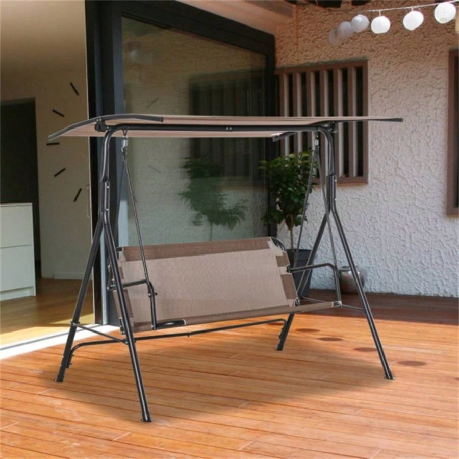 2 - Outdoor Patio Swing Chair - Brown Prohibited by