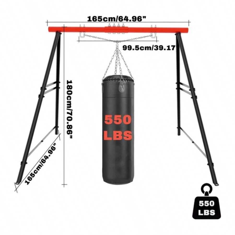Swing Sets Backyard, Swingset Outdoor Kids, Toddler Porch Swing, Metal A - Frame Swing Stand Indoor, Adult Backyard Swing Frame, Easy to Assemble, Red without Swing