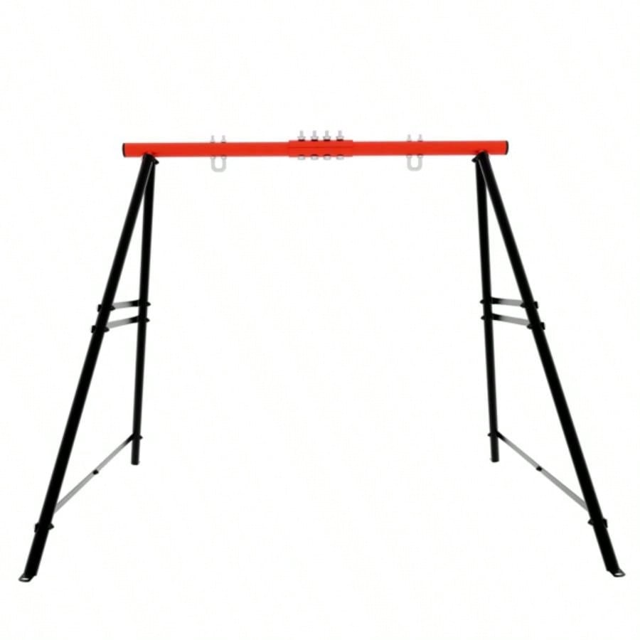 Swing Sets Backyard, Swingset Outdoor Kids, Toddler Porch Swing, Metal A - Frame Swing Stand Indoor, Adult Backyard Swing Frame, Easy to Assemble, Red without Swing
