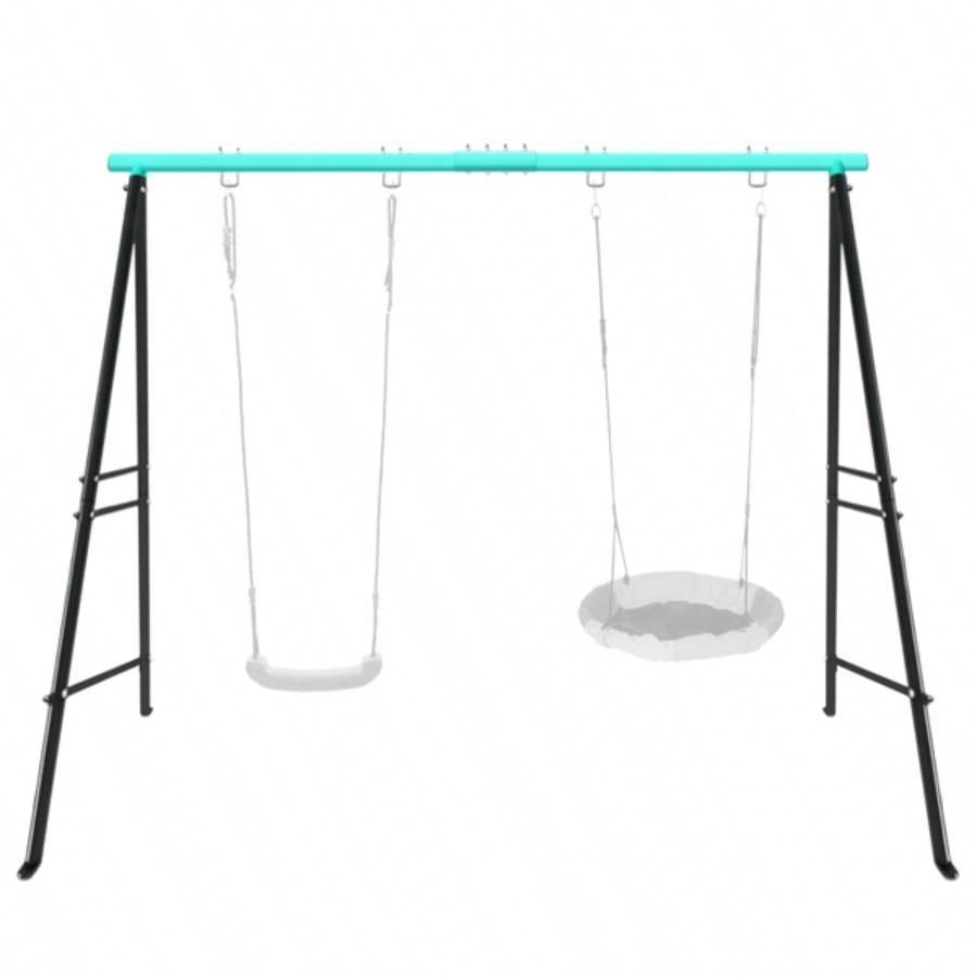 Swing Stand Frame, Swing Set Frame Both Kids and Adults, 500 Lbs Heavy - Duty Metal A - Frame Backyard Swing Indoor Outdoor, GreenFrame Only