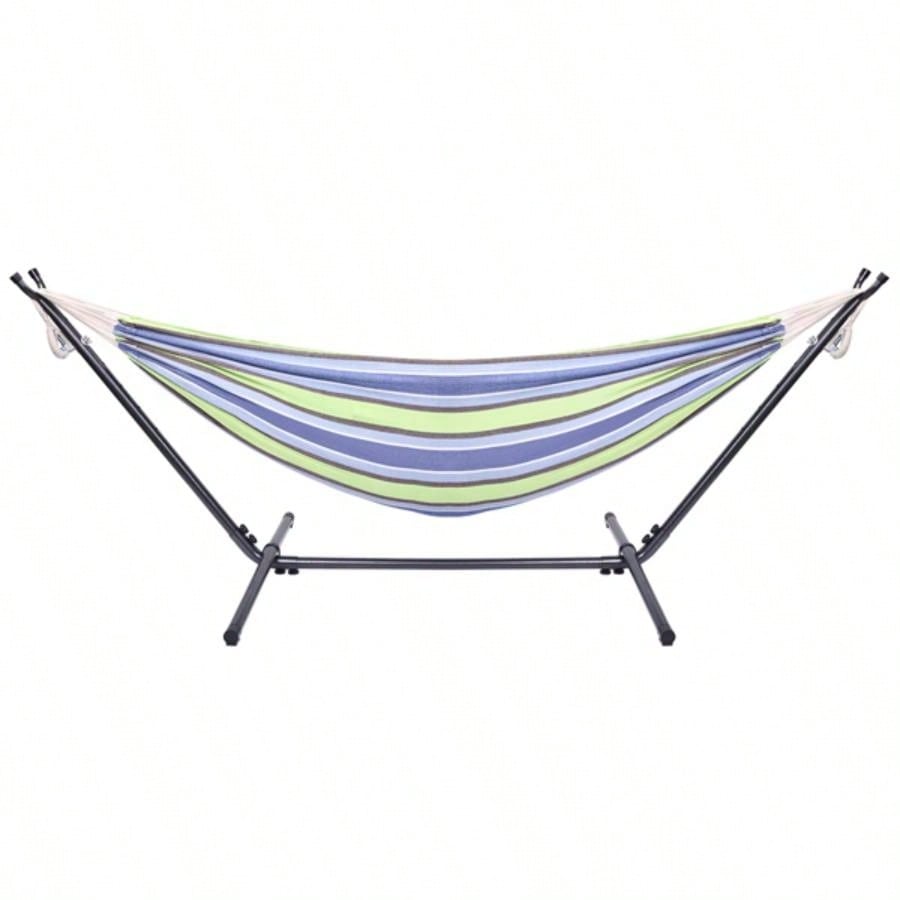 Portable Outdoor Polyester Hammock Set Green