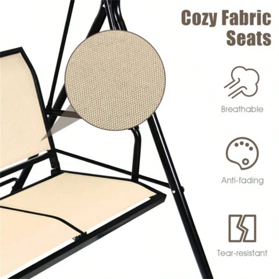3 - person garden swing Brown