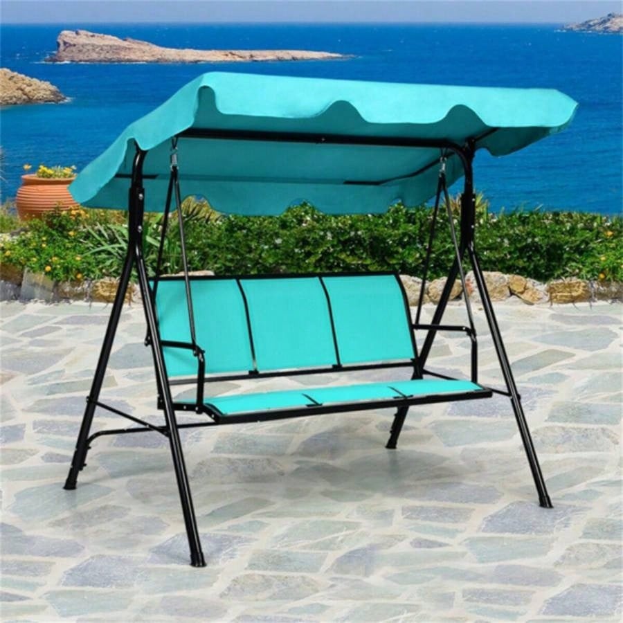 3 - person garden swing Blue