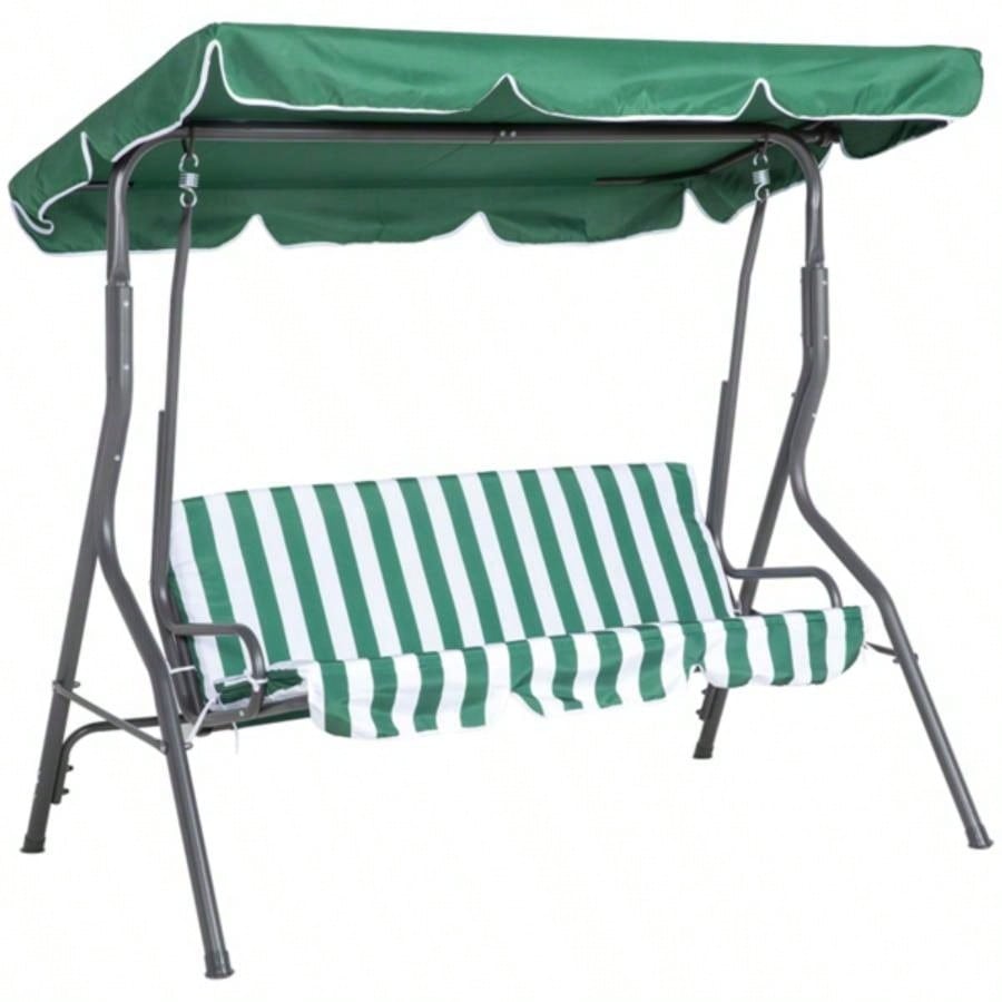 3 - Outdoor Porch Swing - Green Prohibited by