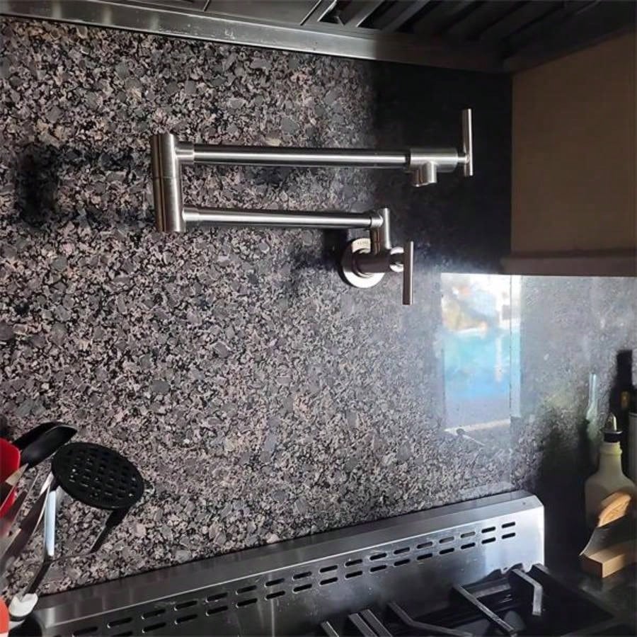 Pot Filler Faucet Wall Mount, Brushed Nickel and Dual Swing Joints DesignUnable ship on weekends, fedex