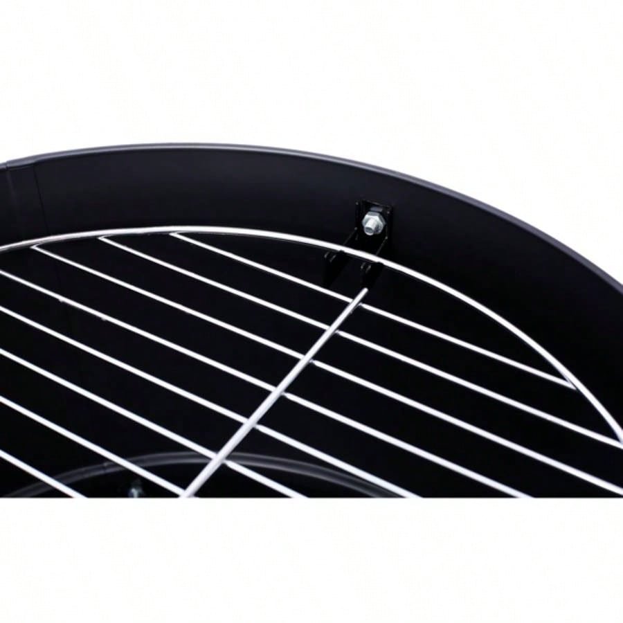 17 Inch Steel Charcoal Smoker, Heavy Duty Round BBQ Grill Outdoor Cooking, Black