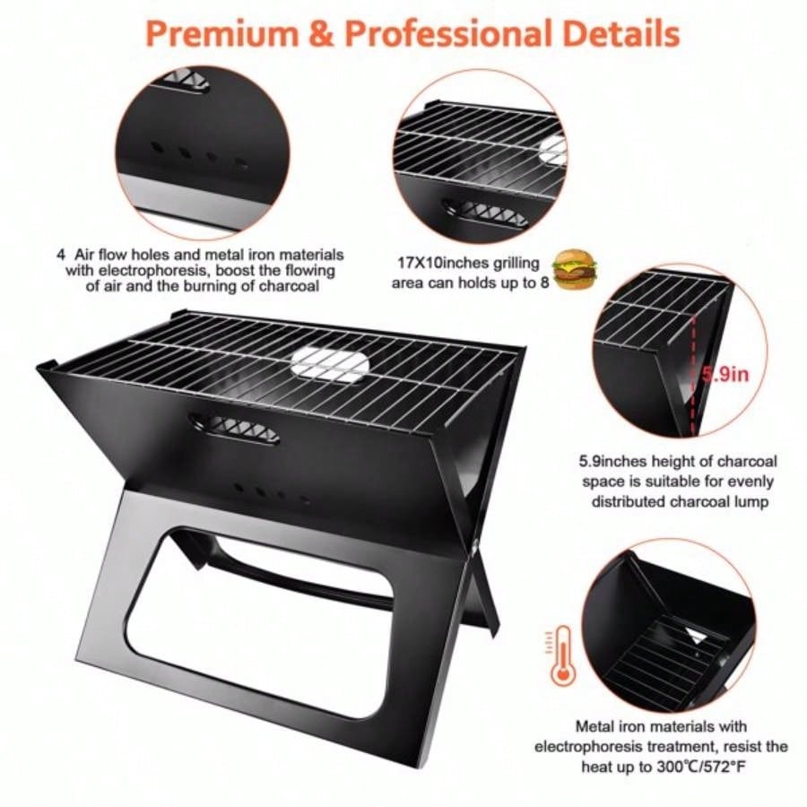 Portable BBQ Barbecue Grill Foldable Charcoal Grill Camping Garden Outdoor Travel