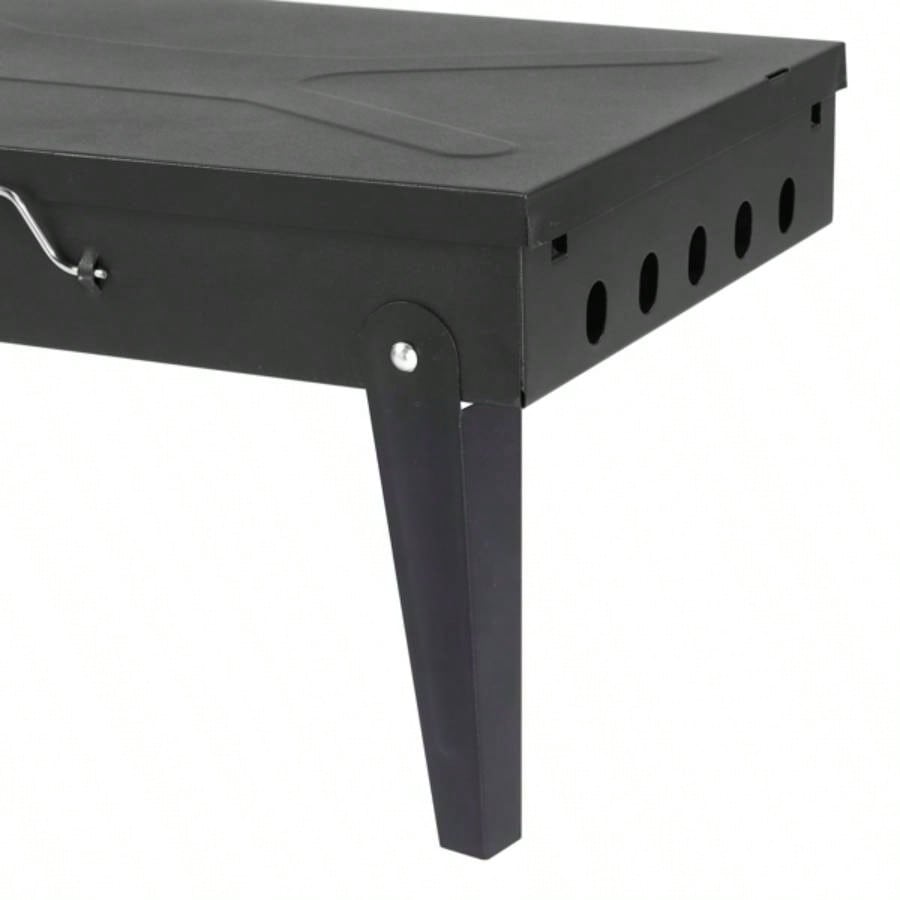 44*27*7cm Portable Square Charcoal Grill Black