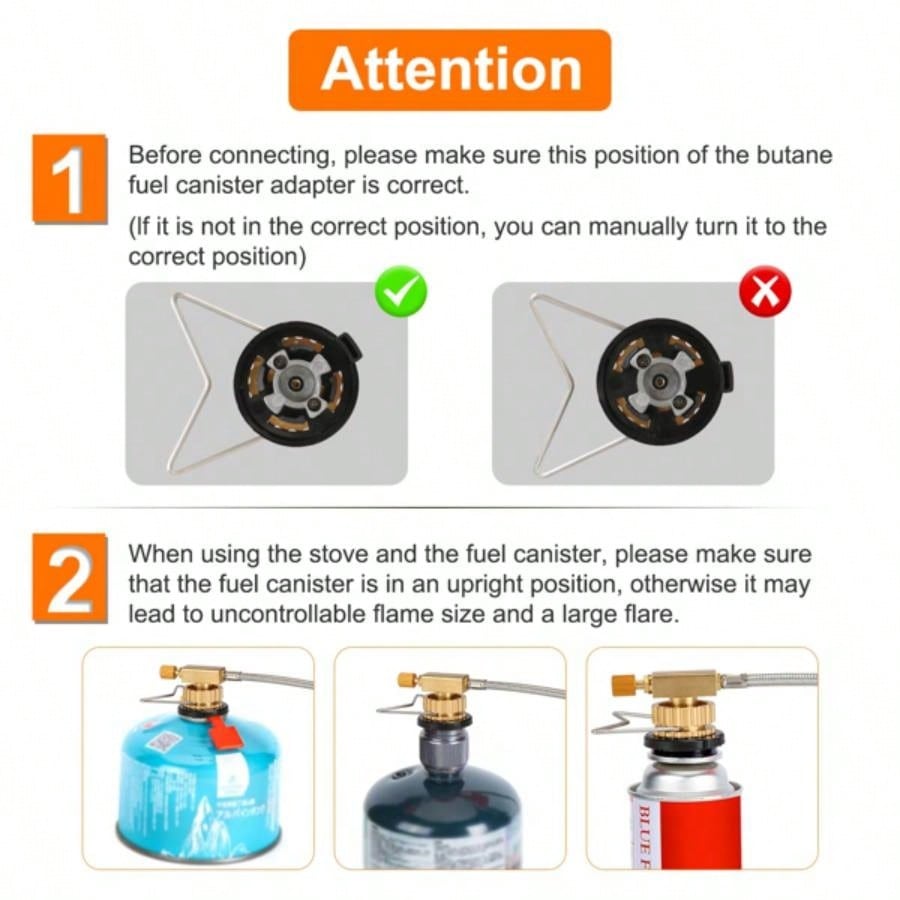 12000W Portable Camping Stove With Cassette Adapter Windproof Outdoor Backpacking with Carrying Igniter Outdoor Hiking Camping Picnic Backpacking