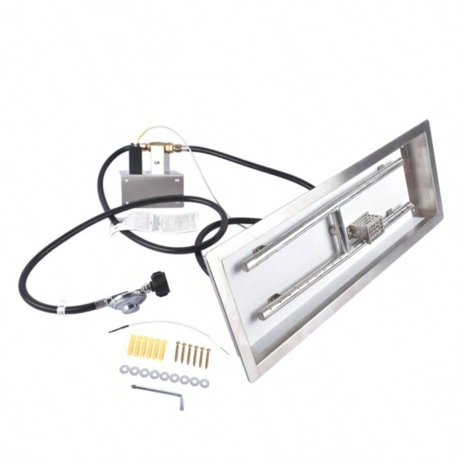 24x 8 - inch Fire Pit Pan Stainless Steel Fire Pit Kit Rectangular Indoor or Outdoor