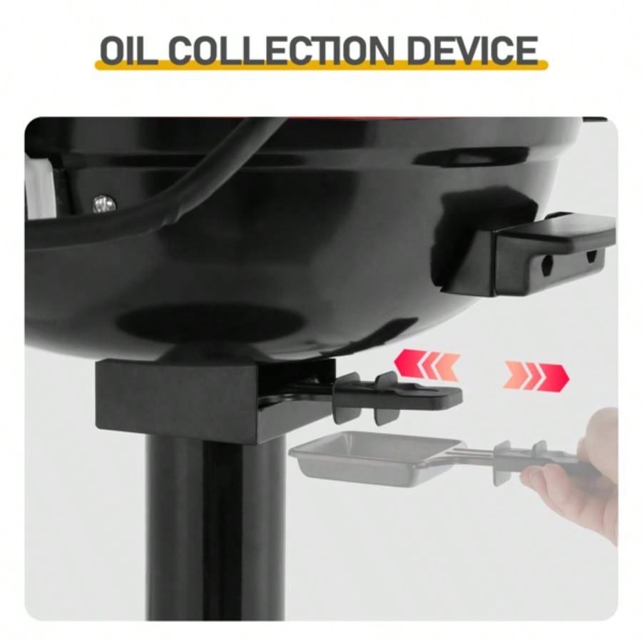 BBQ Grill with Stand, Portable Double Layer Indoor/Outdoor Grill Indoor Outdoor Use, 1600W, Black