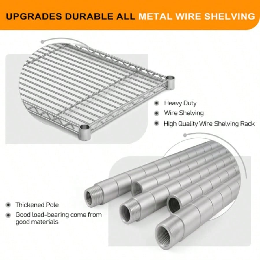 5839; 39; Adjustable Storage Shelves 1200LBS NSF Wire Shelving Unit 4 Tier Metal Shelving Storage Rack Shelves Storage Heavy Duty Garage Shelf Pantry Shelves Kitchen Shelving, 5839; 39; 59.0639; 39; H*