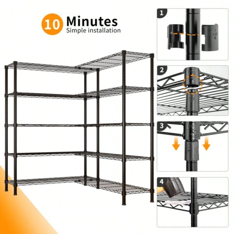 5839; 39; 160; Adjustable160; Storage Shelves160; 1500LBS160; NSF160; Wire Shelving Unit160; 5160; Tier Metal Shelving Storage Rack Shelves Storage Heavy Duty Garage Shelf Pantry Shelves Kitchen Shelving, 160; 5839; 39; 7139; 39; H*