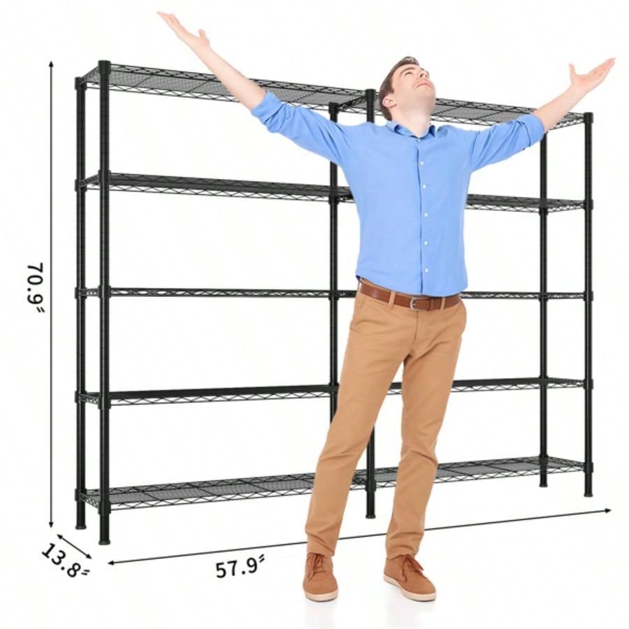5839; 39; 160; Adjustable160; Storage Shelves160; 1500LBS160; NSF160; Wire Shelving Unit160; 5160; Tier Metal Shelving Storage Rack Shelves Storage Heavy Duty Garage Shelf Pantry Shelves Kitchen Shelving, 160; 5839; 39; 7139; 39; H*