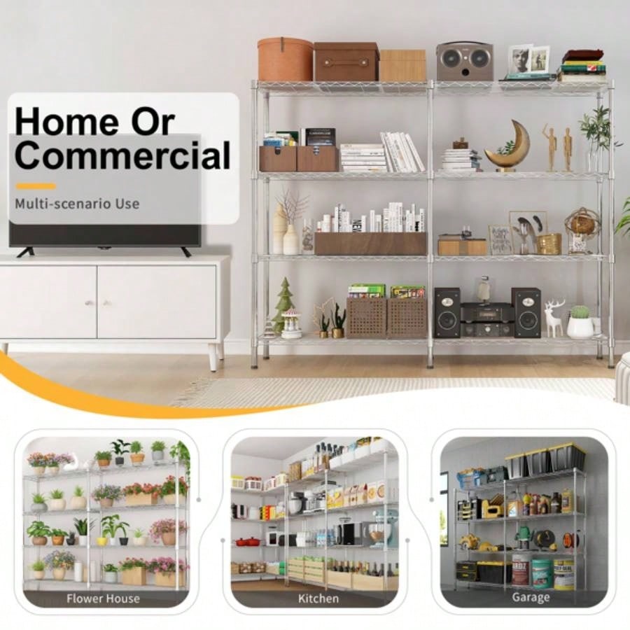 5839; 39; Adjustable Storage Shelves 1200LBS NSF Wire Shelving Unit 4 Tier Metal Shelving Storage Rack Shelves Storage Heavy Duty Garage Shelf Pantry Shelves Kitchen Shelving, 5839; 39; 59.0639; 39; H*