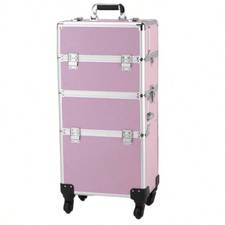 3 in 1 Aluminum Cosmetic Makeup Tattoo Box Pink
