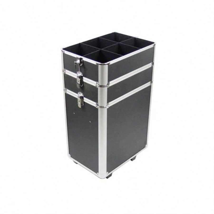 4 - in - 1 Draw - bar Style Interchangeable Aluminum Rolling Makeup Black