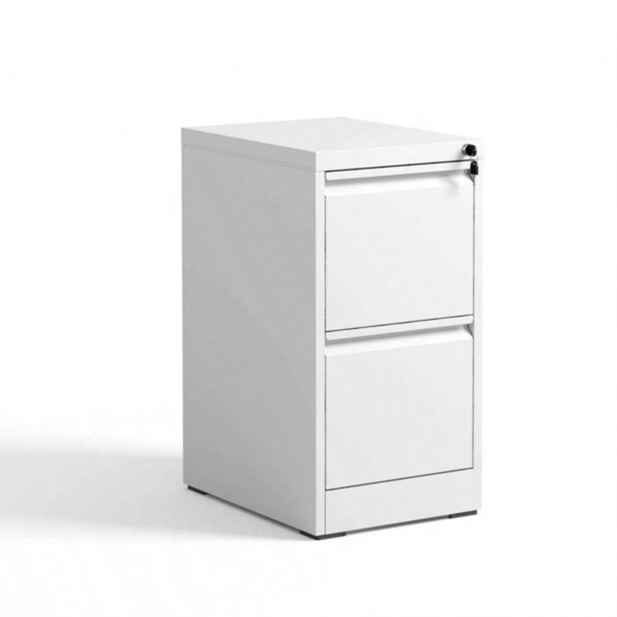 2 Drawer Metal Vertical File Cabinet with Lock Office Home Steel Vertical File Cabinet A4 Legal/Letter Size
