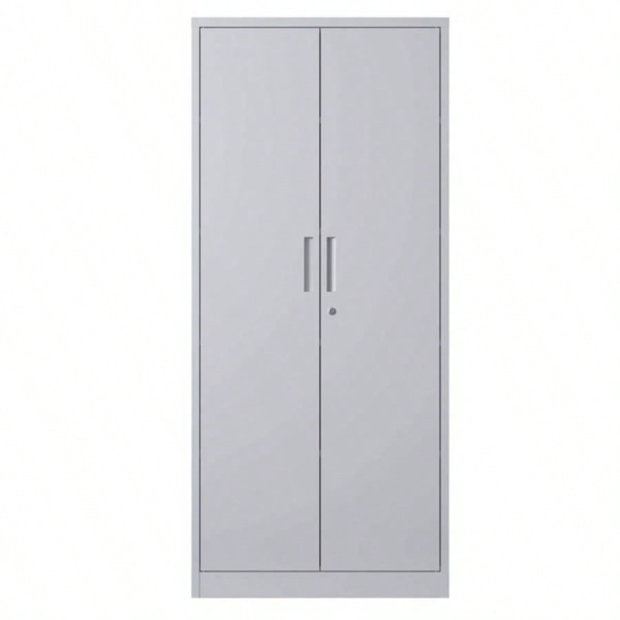 71H Metal Garage Storage Cabinet, White Steel Locking Cabinet with Doors and 3 Adjustable Shelves, Tall Cabinets Garage Storage Systems Lockable File Cabinet Home Office, Classroom, Pantry