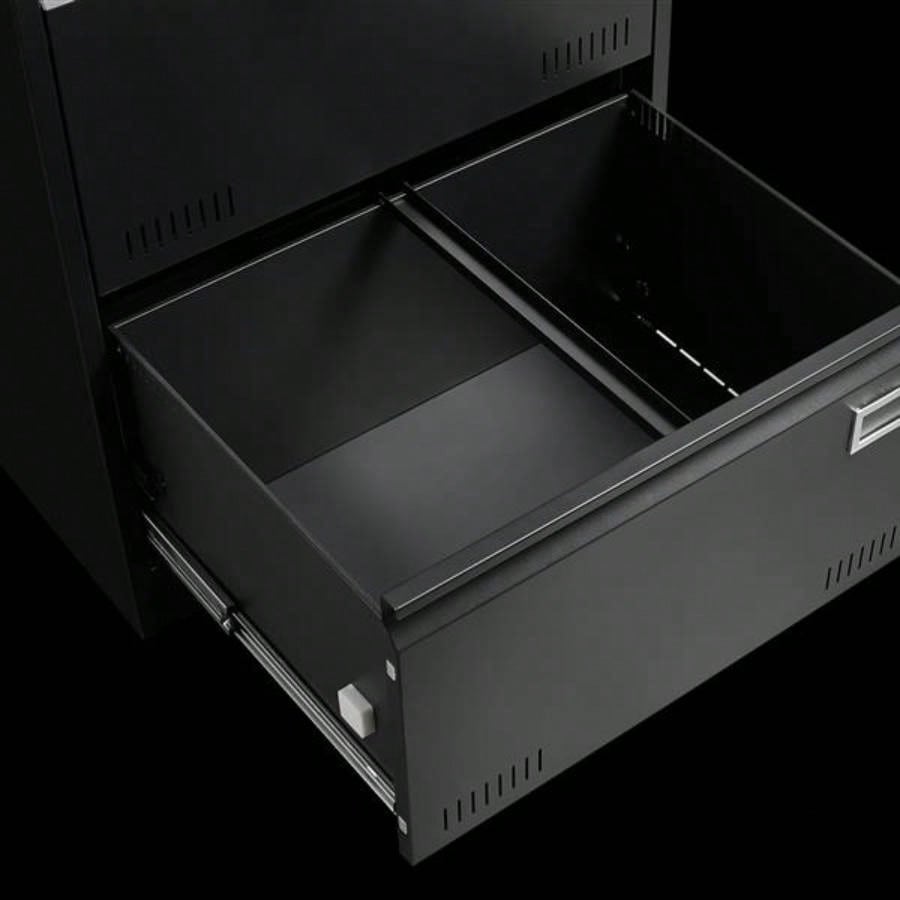 Filing Cabinet Lateral File Cabinet 3 Drawer, Blcak Locking Metal File Cabinets Three Drawer, Office Filing Cabinet with Lock Drawers Home Office/Legal/Letter/A4/F4