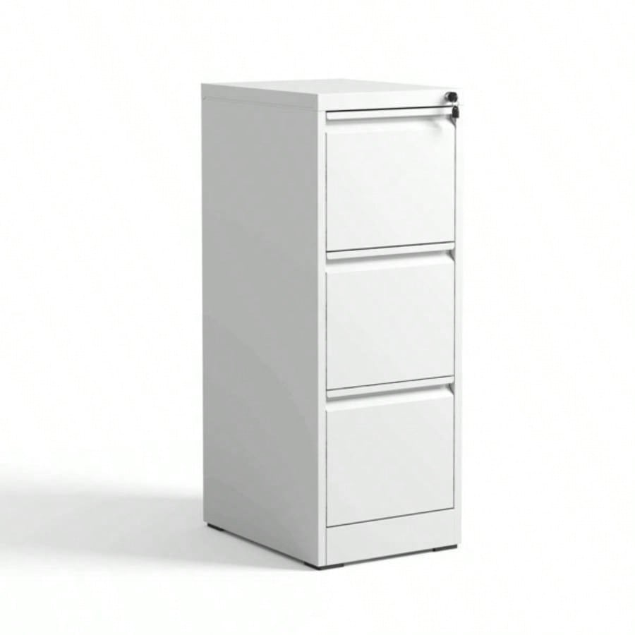 3 Drawer Metal Vertical File Cabinet with Lock Office Home Steel Vertical File Cabinet A4 Legal/Letter Size3