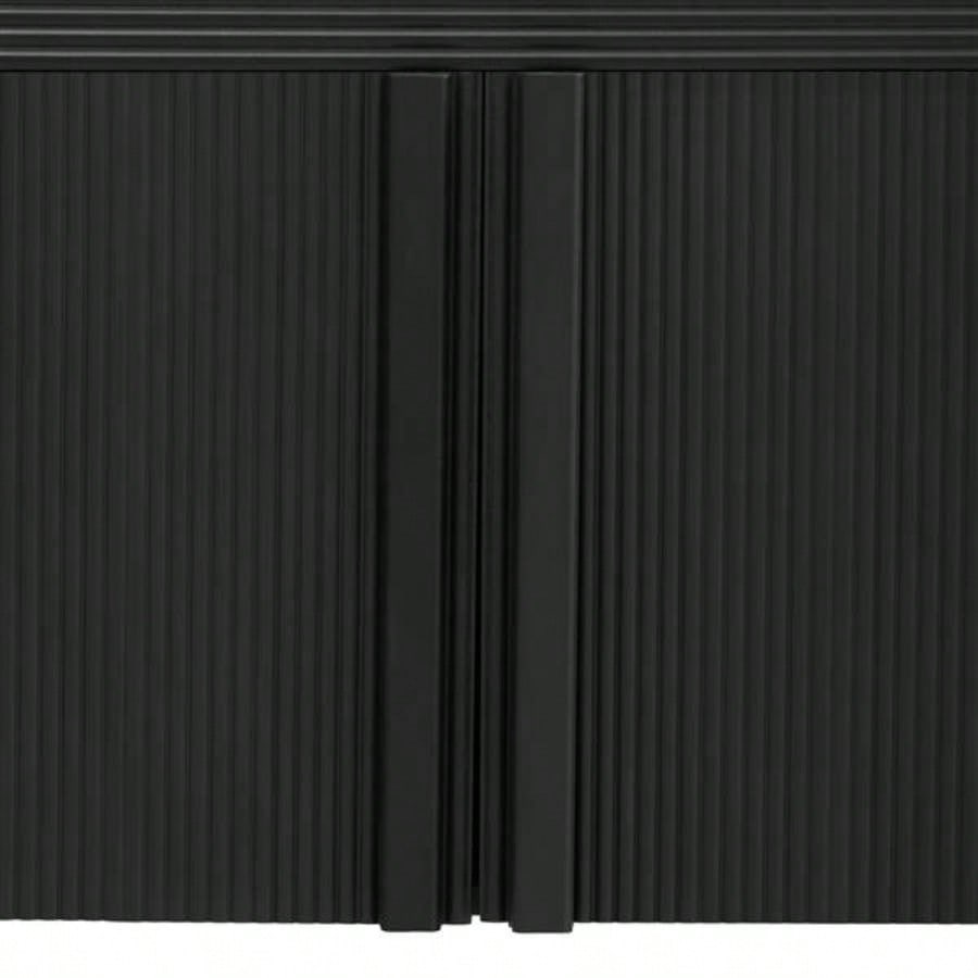 Striped Storage Cabinet with 4 Doors, Adjustable, Suitable Study, Entrance and Living Room