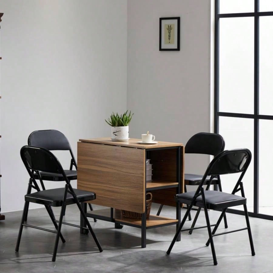 Old Code334575574pcs Elegant Foldable Iron PVC Chairs Convention Exhibition Black