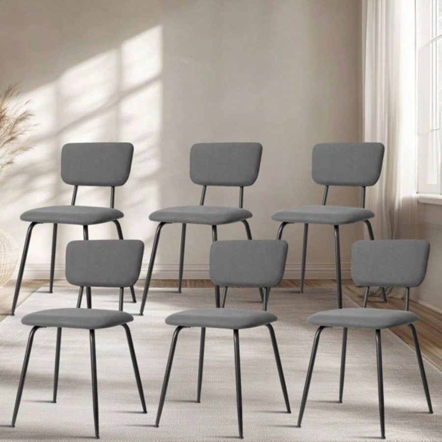Set of 6 Modern Padded Dining Chairs Kitchen Bar Office Chair,