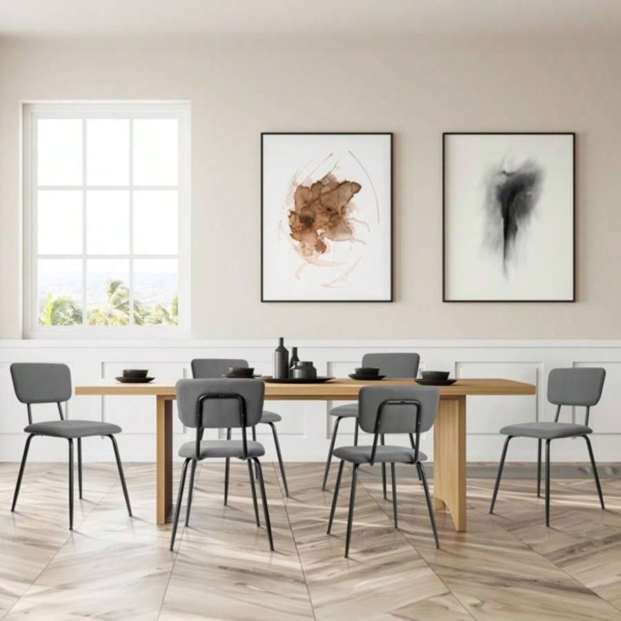 Set of 6 Modern Padded Dining Chairs Kitchen Bar Office Chair,