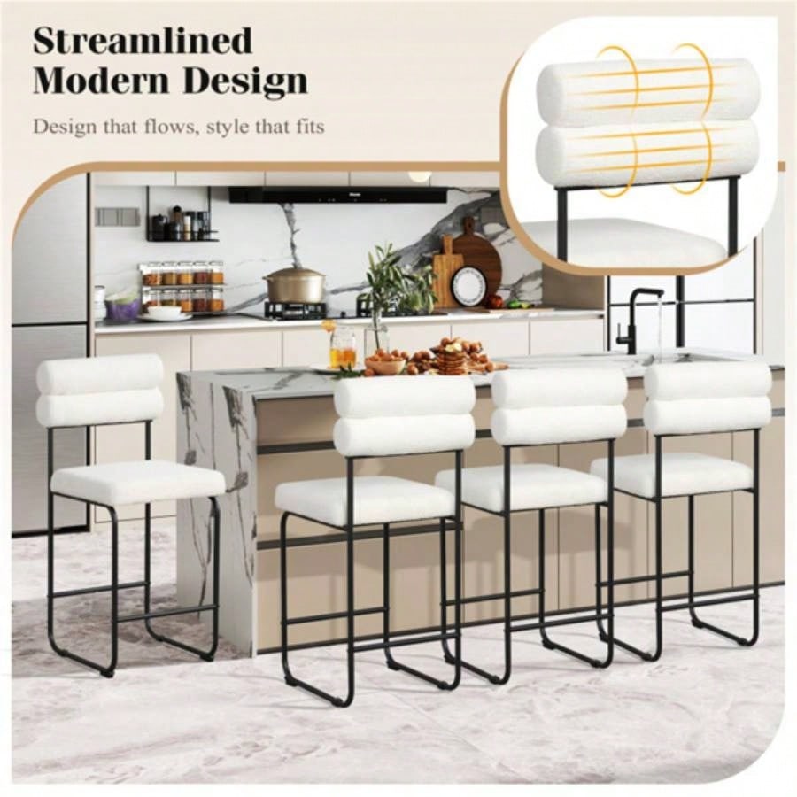 2 PCS Counter Height Bar Stools 26#39; #39; Counter Stools - White