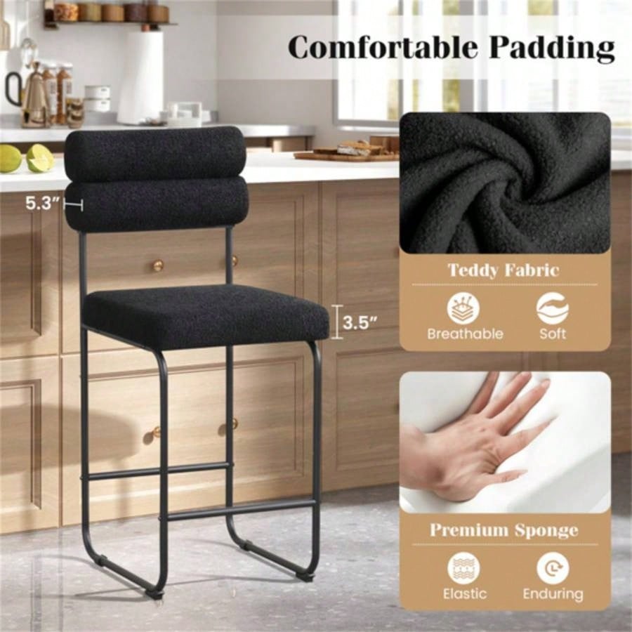 2 PCS Counter Height Bar Stools 26#39; #39; Counter Stools - Black