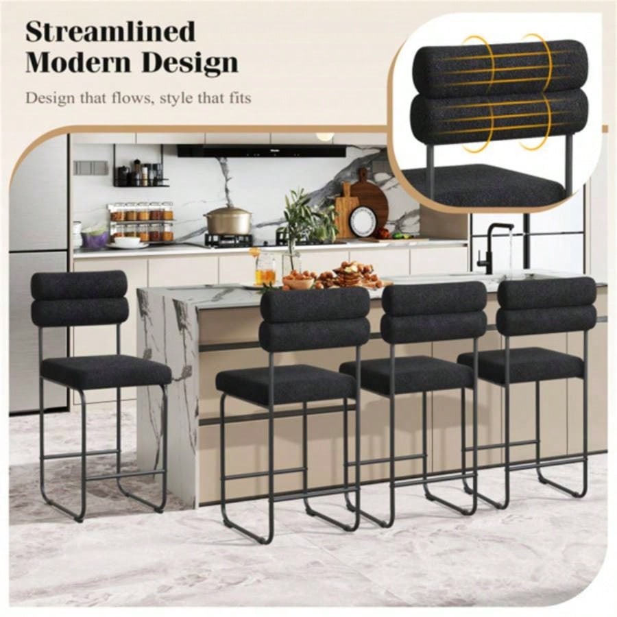 2 PCS Counter Height Bar Stools 26#39; #39; Counter Stools - Black