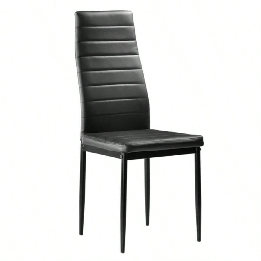 6pcs Elegant Assembled Stripping Texture High Backrest Dining Chairs Black code: BSTWCEZKMG