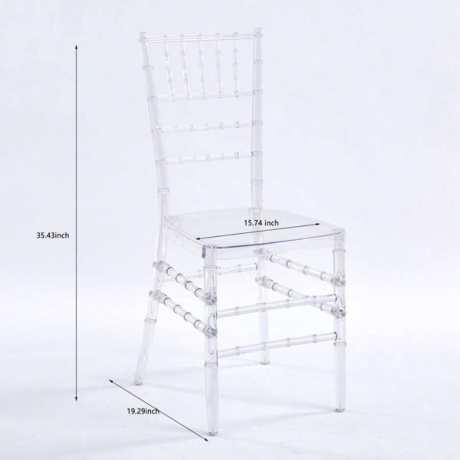 Wedding chair, dining chair, set of 4, plastic