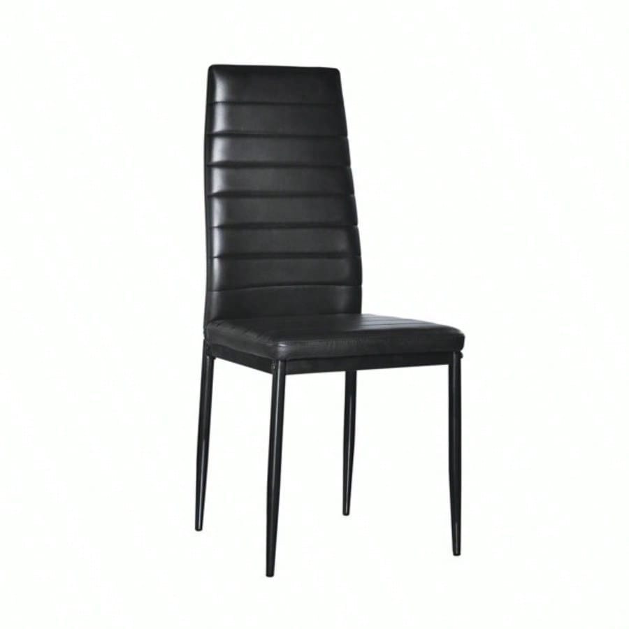 6pcs Elegant Assembled Stripping Texture High Backrest Dining Chairs Black code: BSTWCEZKMG