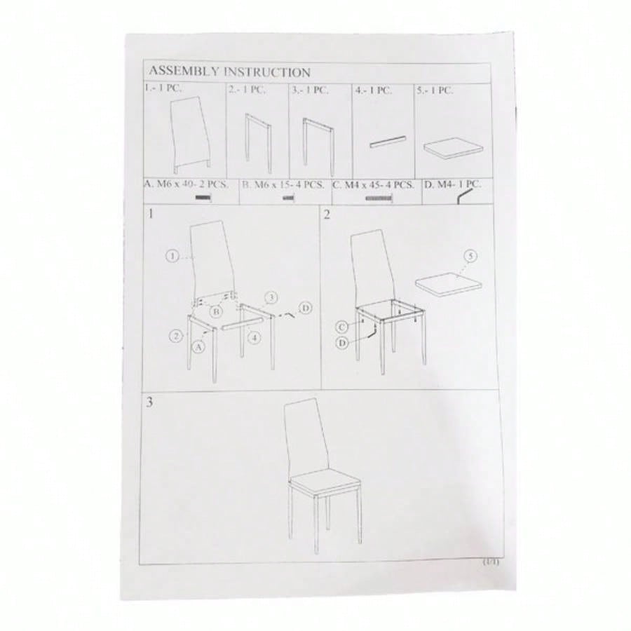6pcs Elegant Assembled Stripping Texture High Backrest Dining Chairs Black code: BSTWCEZKMG
