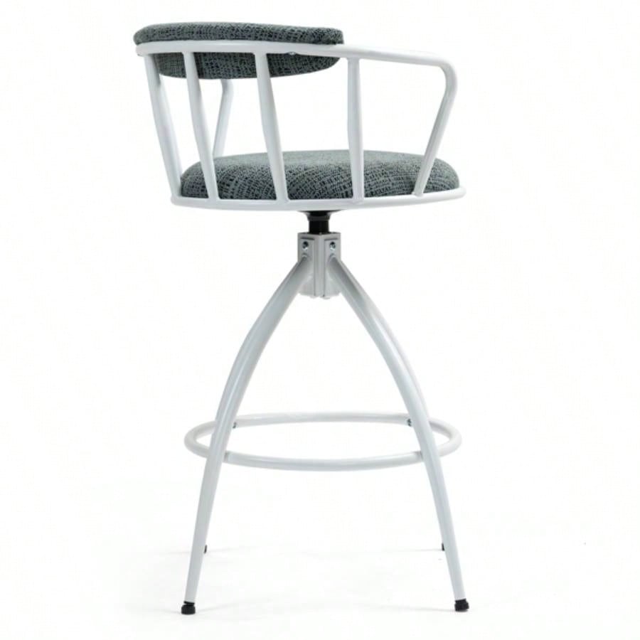 2639; 39; Swivel Counter Height Bar Stool, Set of 2 - Fabric with Metal Frame, Modern Industrial Design Bar Chairs Kitchen Island, Dining Room, Home Bar, Counter BLUE