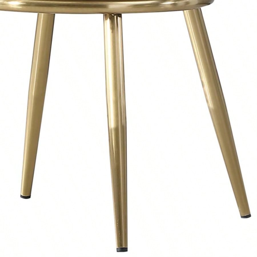 Dining Chairs Set of 2, Modern PU Leather Dining Gold Metal Living Kitchen Dining Room