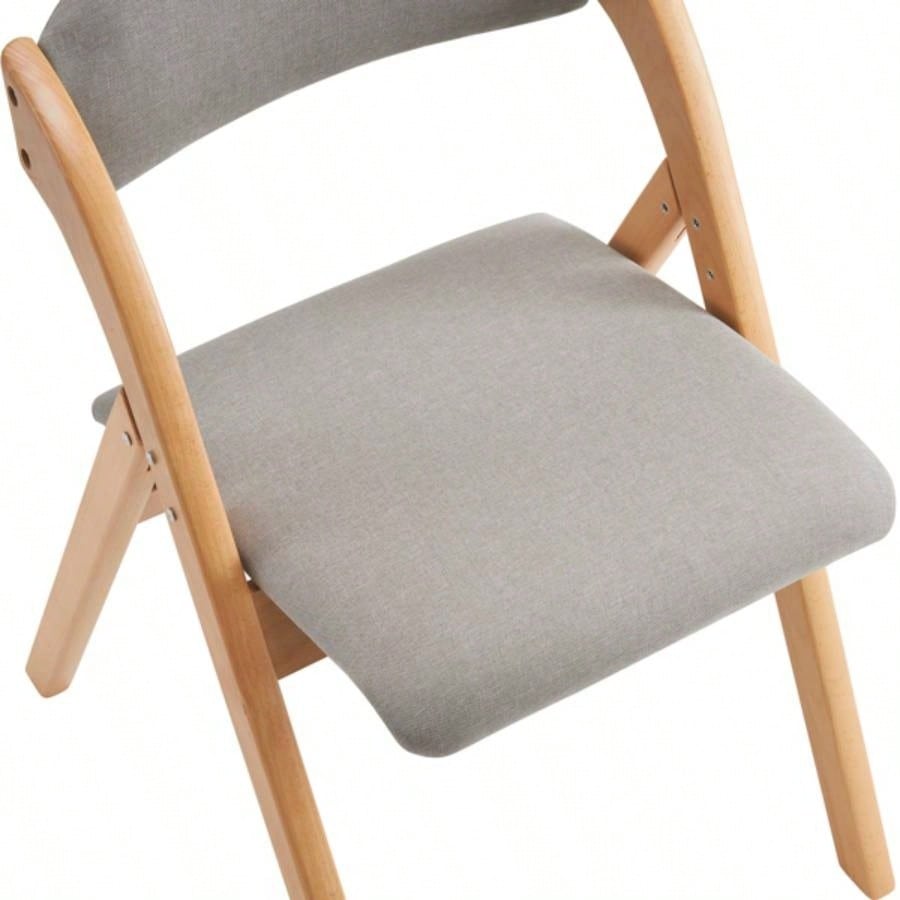 2 Pack Wooden Folding Chairs with Padded and Back, Modern Dining Chairs Chair Guests Living Room Office Wedding Party