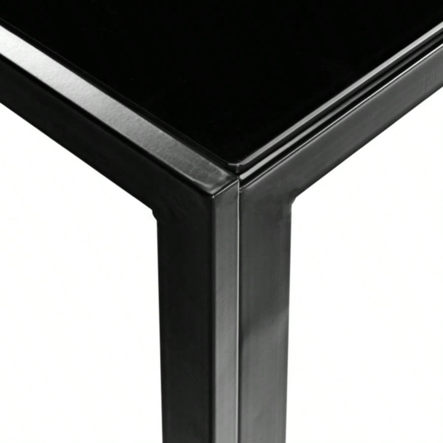 Simple Assembled Tempered Glass Iron Dinner Table Black code: 21491449