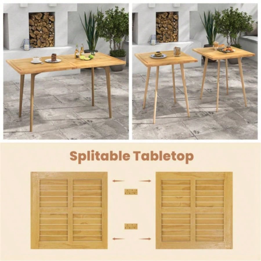 55x 27.5 rectangular teak tabletop
