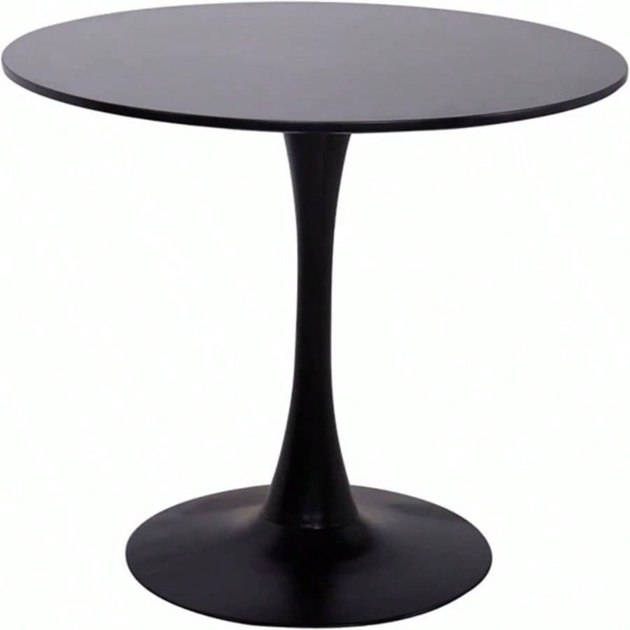 Modern Round Dining Table, 31.539; 39; Kitchen Dining Room Furniture, Coffee Table, Leisure Table, Living Room Table, Black, Gifts, Selections