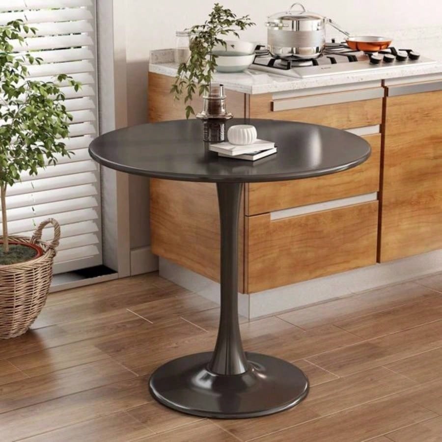 Modern Round Dining Table, 31.539; 39; Kitchen Dining Room Furniture, Coffee Table, Leisure Table, Living Room Table, Black, Gifts, Selections