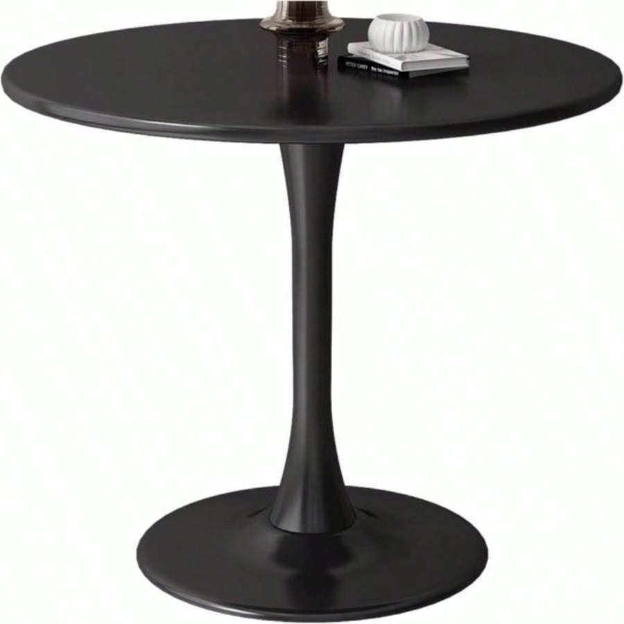 Modern Round Dining Table, 31.539; 39; Kitchen Dining Room Furniture, Coffee Table, Leisure Table, Living Room Table, Black, Gifts, Selections
