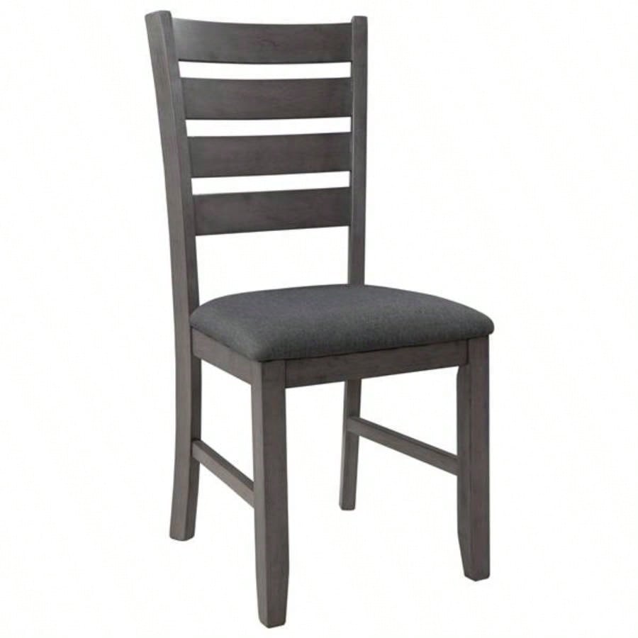 Dining Room Table and Chairs with, Rustic Wood Dining Set, Set of 6 Gray