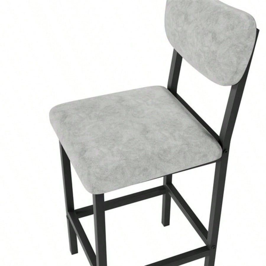 Kitchen Table Set, Dining Table and Chairs 2, 3 Piece Dining Room Table Set with 2 Upholstered Chairs, Bar Dining Table Set Small Spaces, Apartment, Breakfast, Pub, Rustic Black