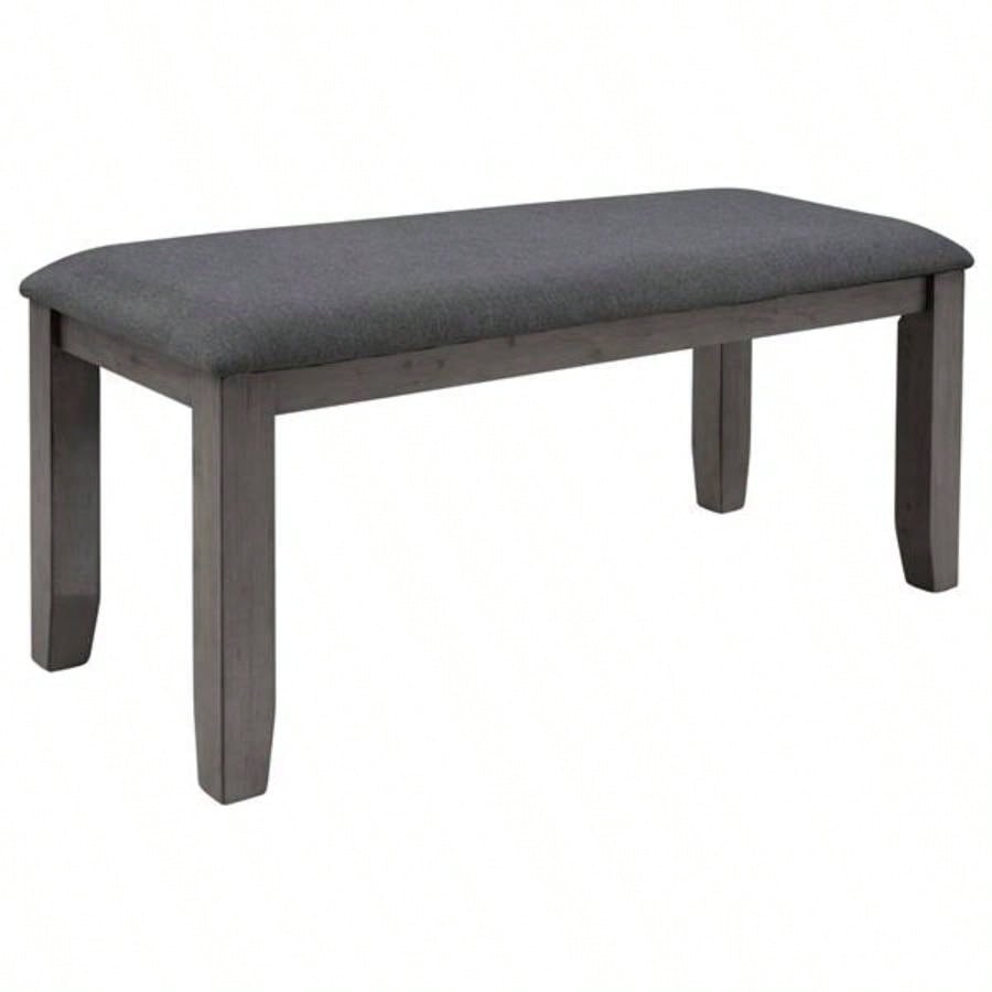 Dining Room Table and Chairs with, Rustic Wood Dining Set, Set of 6 Gray
